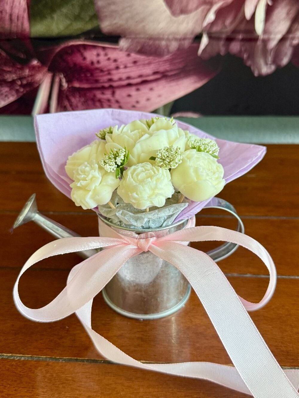 NEW WAX MELTS BOUQUET in watering can Bath & Body Works - BACKYARD HONEYSUCKLE